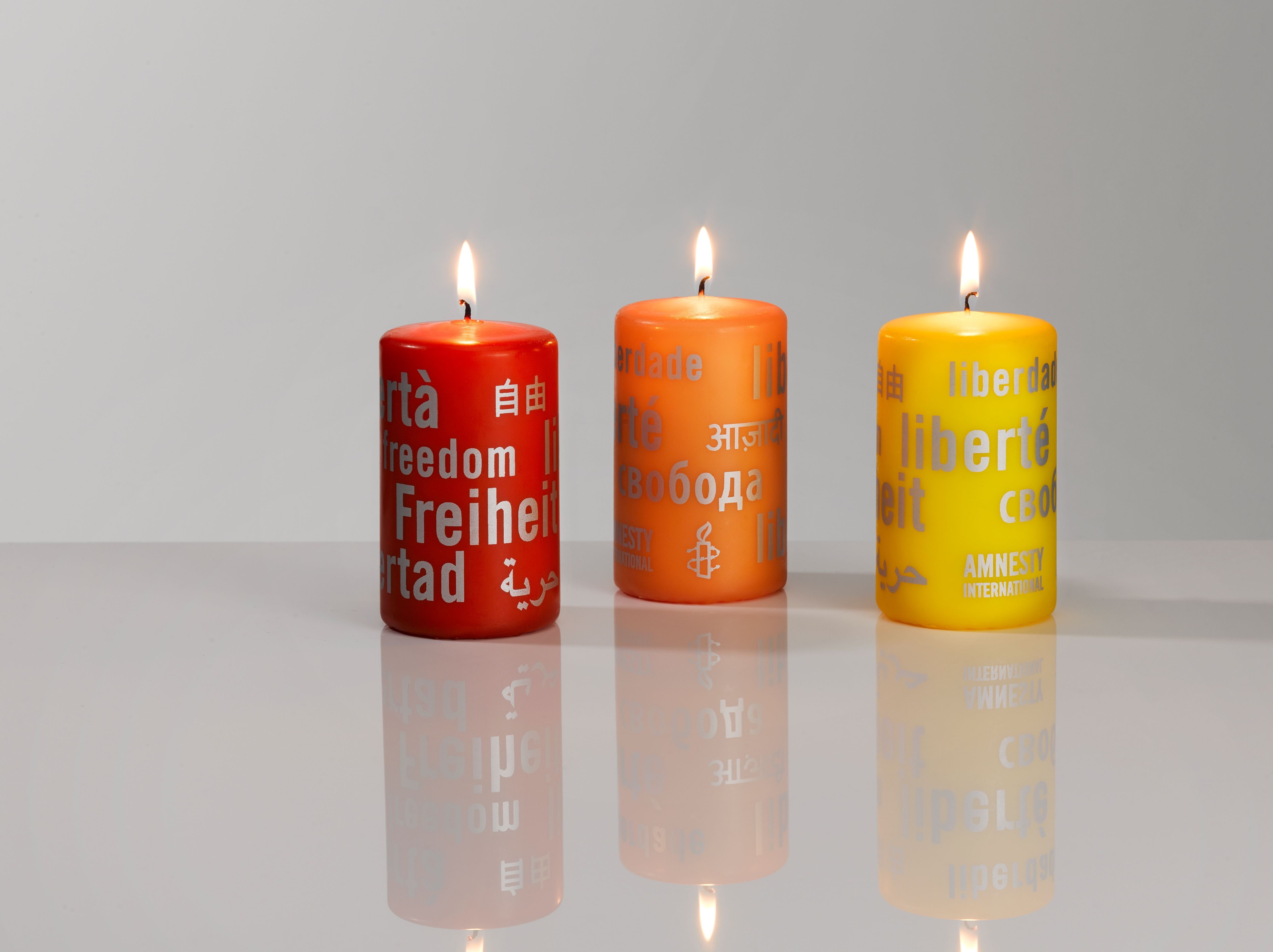 Kerzen 12er-Set - Gelb-Abricot- Rotorange