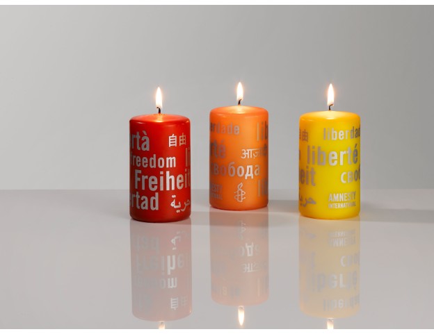 Kerzen 3er-Set - Gelb-Abricot- Rotorange