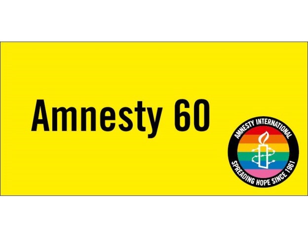 Stoffbanner Amnesty 60 logo «Regenbogen»