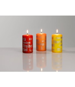 Kerzen 3er-Set - Gelb-Abricot- Rotorange